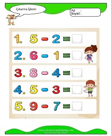 Çıkarma İşlemi Çalışma Sayfaları